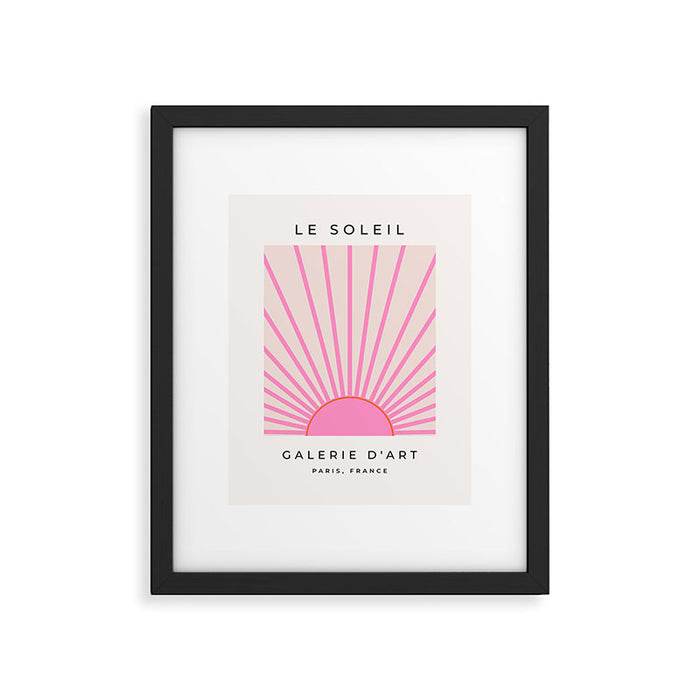 Le Soleil | 01 - Retro Sun Print Pink Aesthetic Preppy Decor Modern Abstract Sunshine Framed Art Print Gallery Image 1