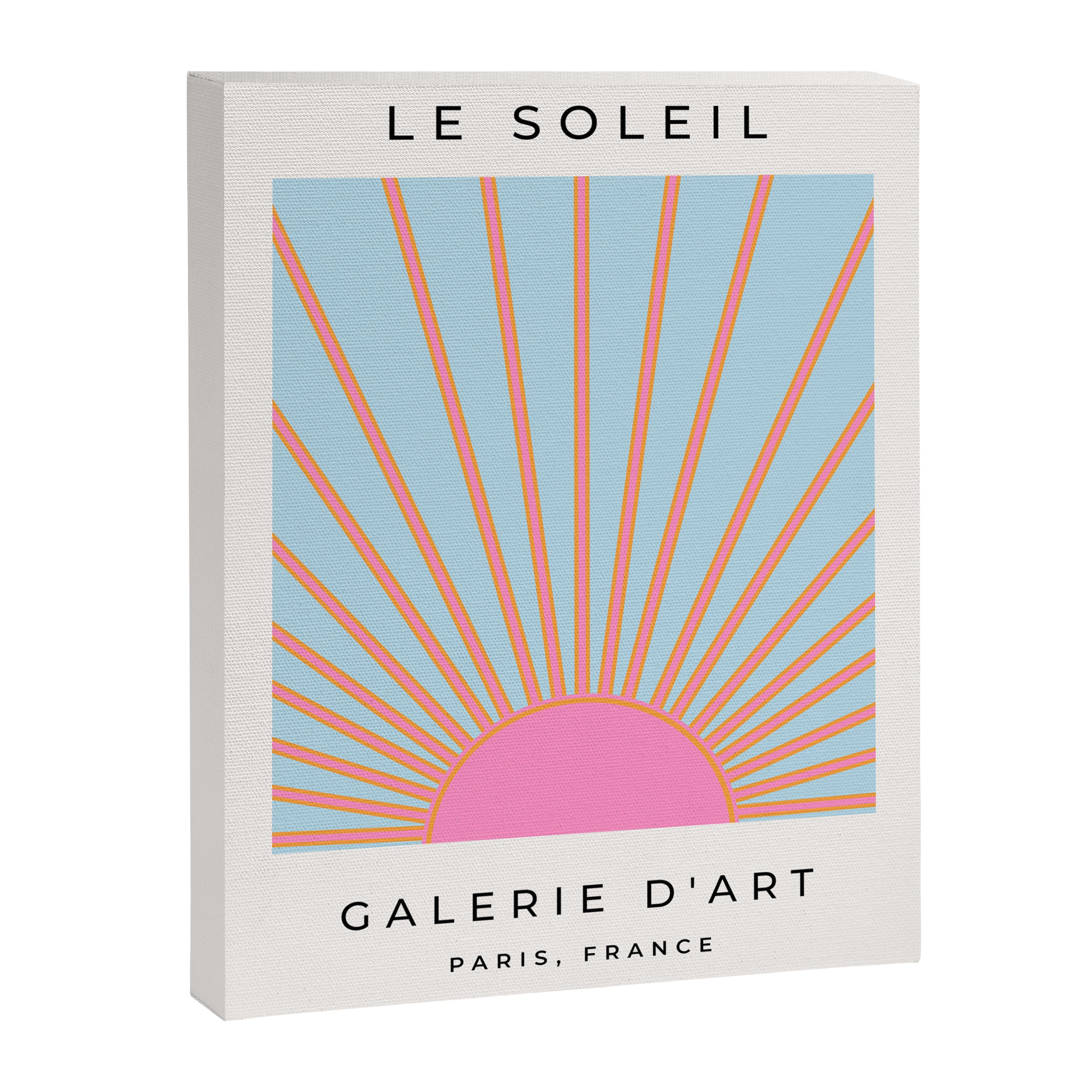 Le Soleil | 02 - Abstract Retro Sun Pink And Blue Print Preppy Modern Sunshine Canvas Print Gallery Image 6