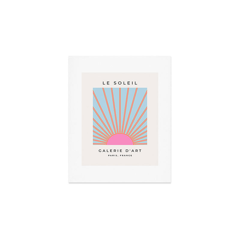 Le Soleil | 02 - Abstract Retro Sun Pink And Blue Print Preppy Modern Sunshine Art Print Gallery Image 1