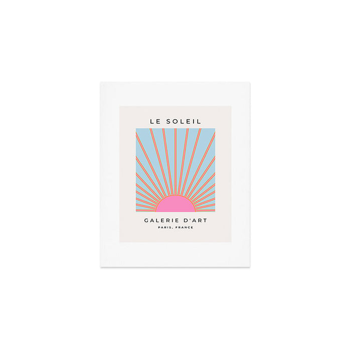 Le Soleil | 02 - Abstract Retro Sun Pink And Blue Print Preppy Modern Sunshine Art Print Gallery Image 1