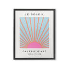 Le Soleil | 02 - Abstract Retro Sun Pink And Blue Print Preppy Modern Sunshine Framed Canvas Print Gallery Image 6