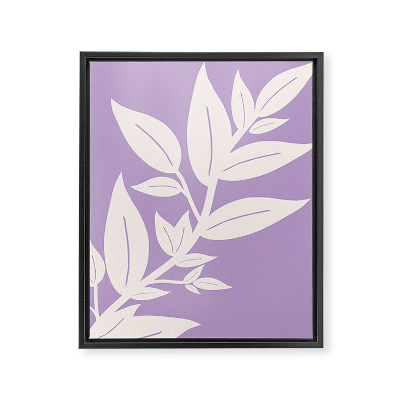 Leaves Purple Framed Canvas Print Gallery Image 6