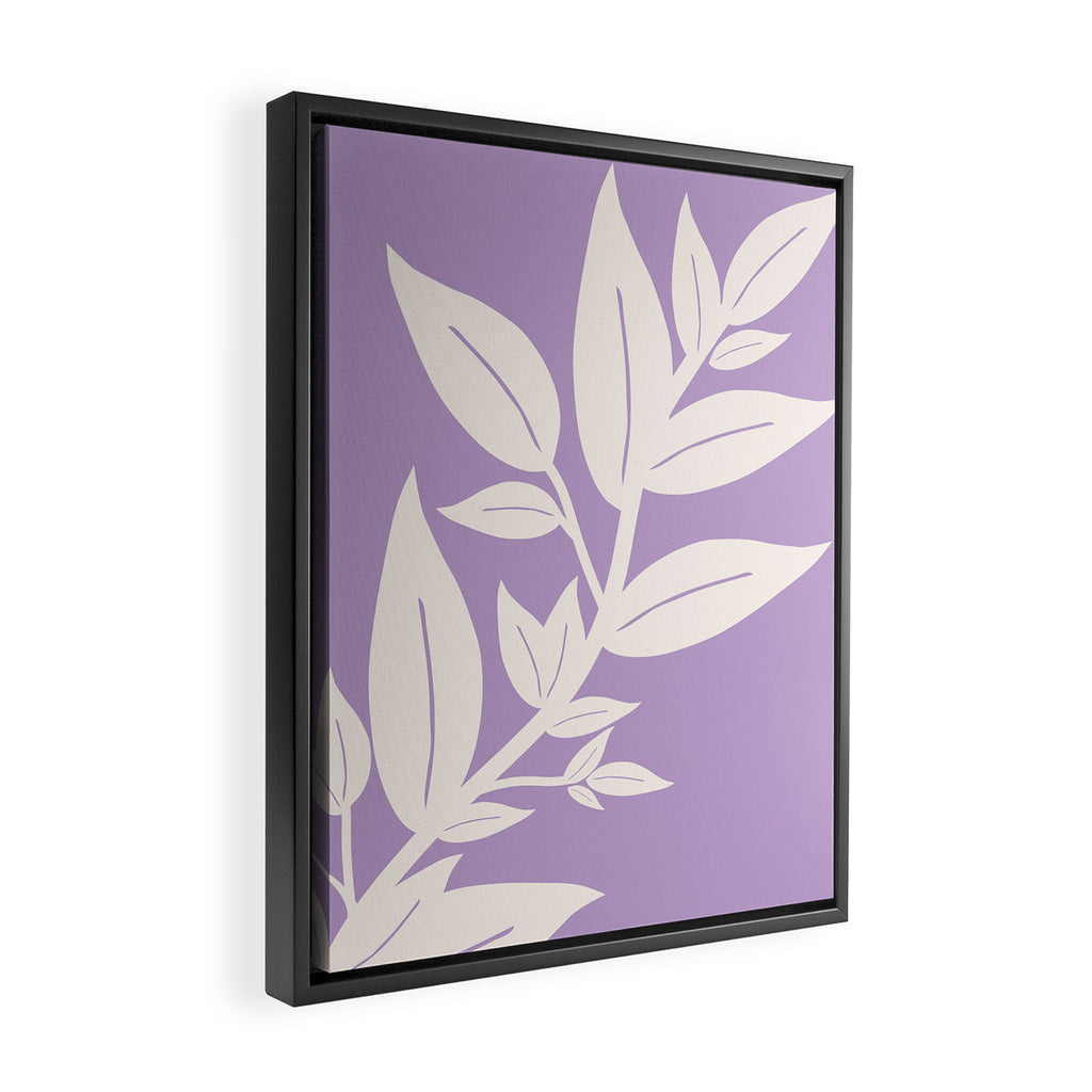 Leaves Purple Framed Canvas Print Gallery Image 2