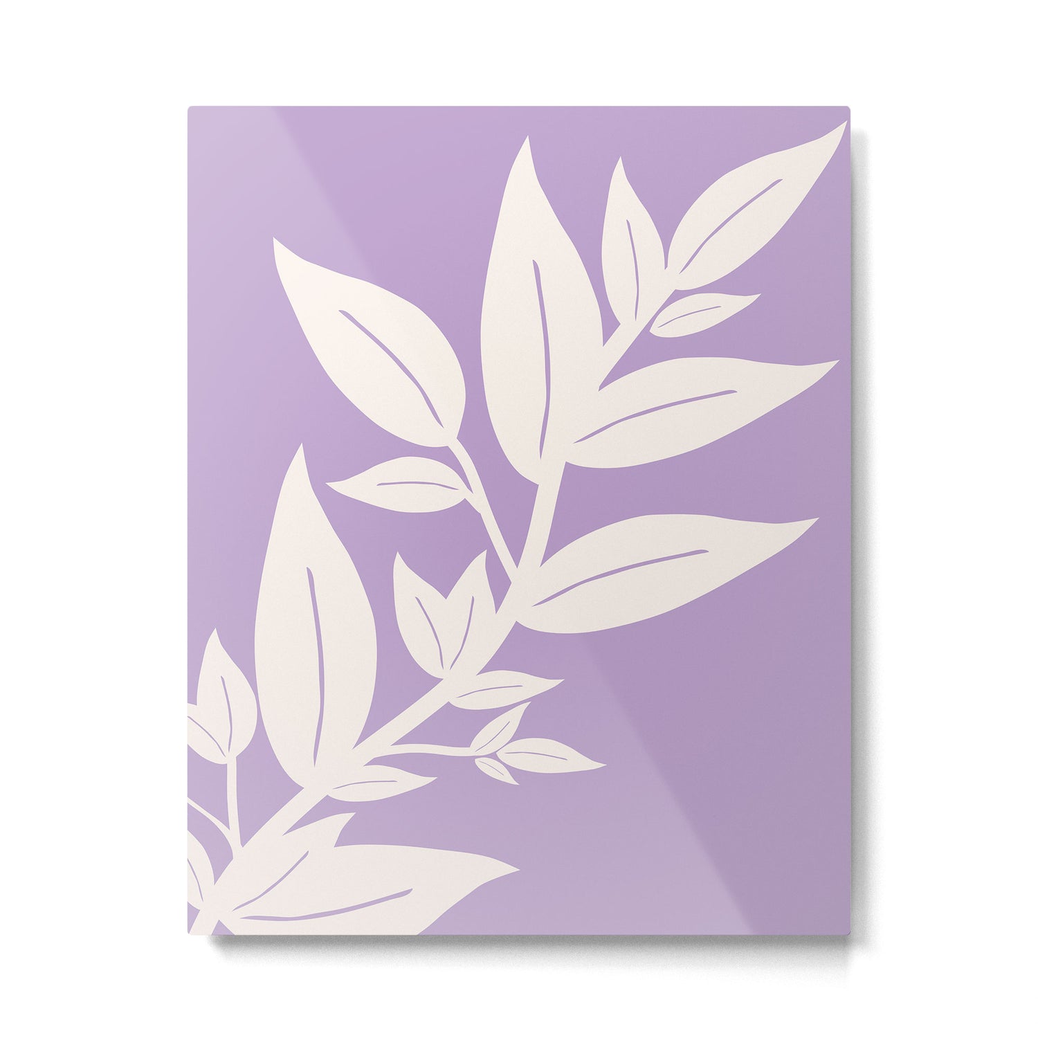 Leaves Purple Metal Print Gallery Image 4
