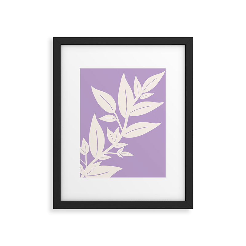 Leaves Purple Framed Art Print Gallery Image 5
