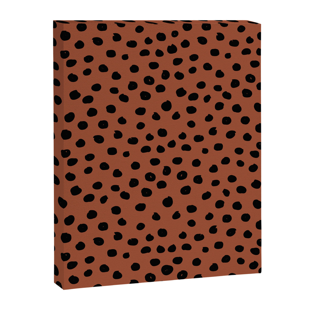 Leopard Print Rust Animal Print Brushstroke Polka Dots Dalmatian Cheetah Spots Boho Decor Minimal Canvas Print Gallery Image 8