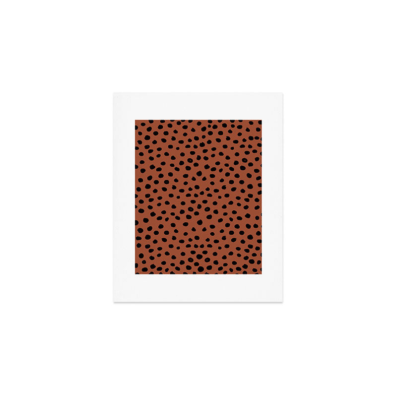 Leopard Print Rust Animal Print Brushstroke Polka Dots Dalmatian Cheetah Spots Boho Decor Minimal Art Print Gallery Image 1