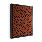 Leopard Print Rust Animal Print Brushstroke Polka Dots Dalmatian Cheetah Spots Boho Decor Minimal Framed Canvas Print Gallery Image 2