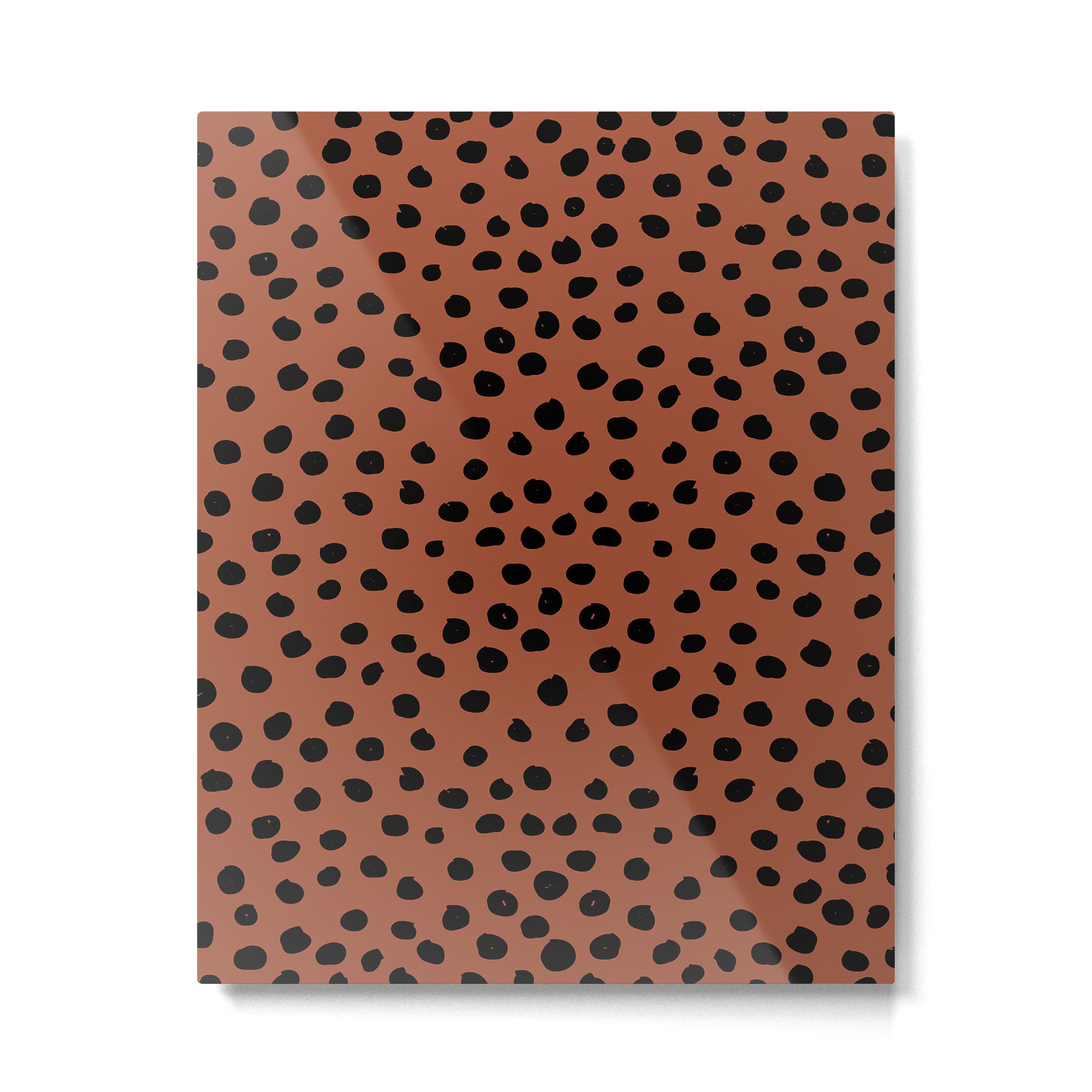 Leopard Print Rust Animal Print Brushstroke Polka Dots Dalmatian Cheetah Spots Boho Decor Minimal Metal Print Gallery Image 6