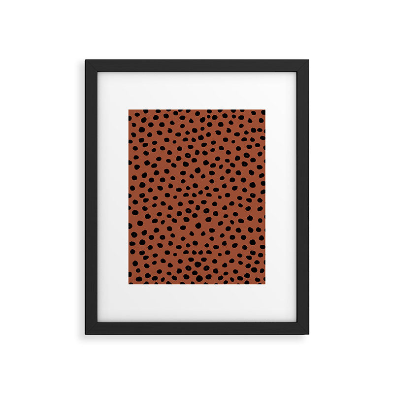 Leopard Print Rust Animal Print Brushstroke Polka Dots Dalmatian Cheetah Spots Boho Decor Minimal Framed Art Print Gallery Image 6