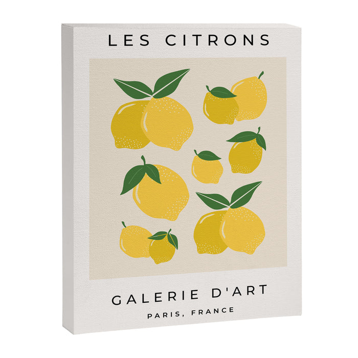 Les Citrons | 01 - Retro Lemon Print Abstract Lemons Canvas Print Gallery Image 1