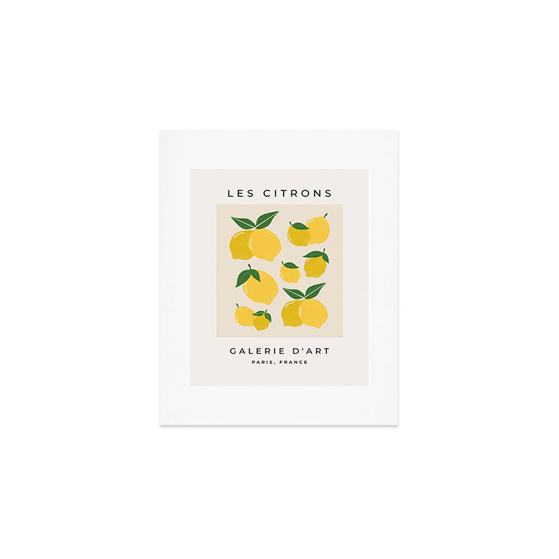 Les Citrons | 01 - Retro Lemon Print Abstract Lemons Art Print Gallery Image 1