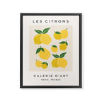 Les Citrons | 01 - Retro Lemon Print Abstract Lemons Framed Canvas Print Gallery Image 6