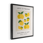 Les Citrons | 01 - Retro Lemon Print Abstract Lemons Framed Canvas Print Gallery Image 2
