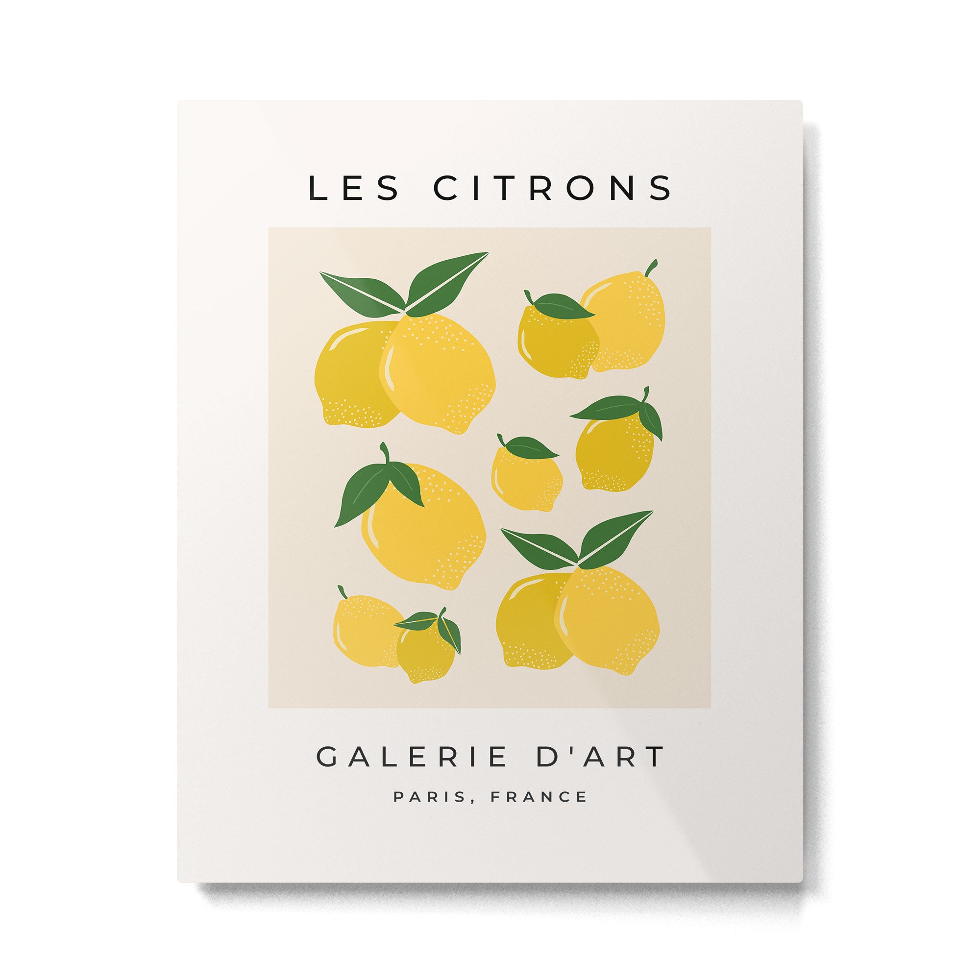 Les Citrons | 01 - Retro Lemon Print Abstract Lemons Metal Print Gallery Image 4
