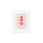 Les Fleurs | 01 - Abstract Retro Floral, Pink And Orange Print Preppy Flowers Art Print Gallery Image 1