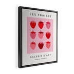 Les Fraises | 01 - Fruit Print Pink And Red Strawberry Preppy Modern Decor Abstract Strawberries Framed Canvas Print Gallery Image 2