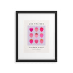 Les Fraises | 03 - Abstract Retro Fruit, Pink And Purple Print Preppy Strawberries Framed Art Print Gallery Image 5
