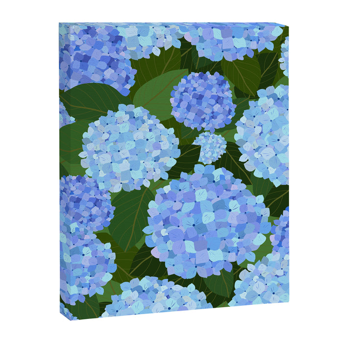 Light Blue Hydrangeas, Preppy Modern Flowers, Botanical, Floral Canvas Print Gallery Image 1