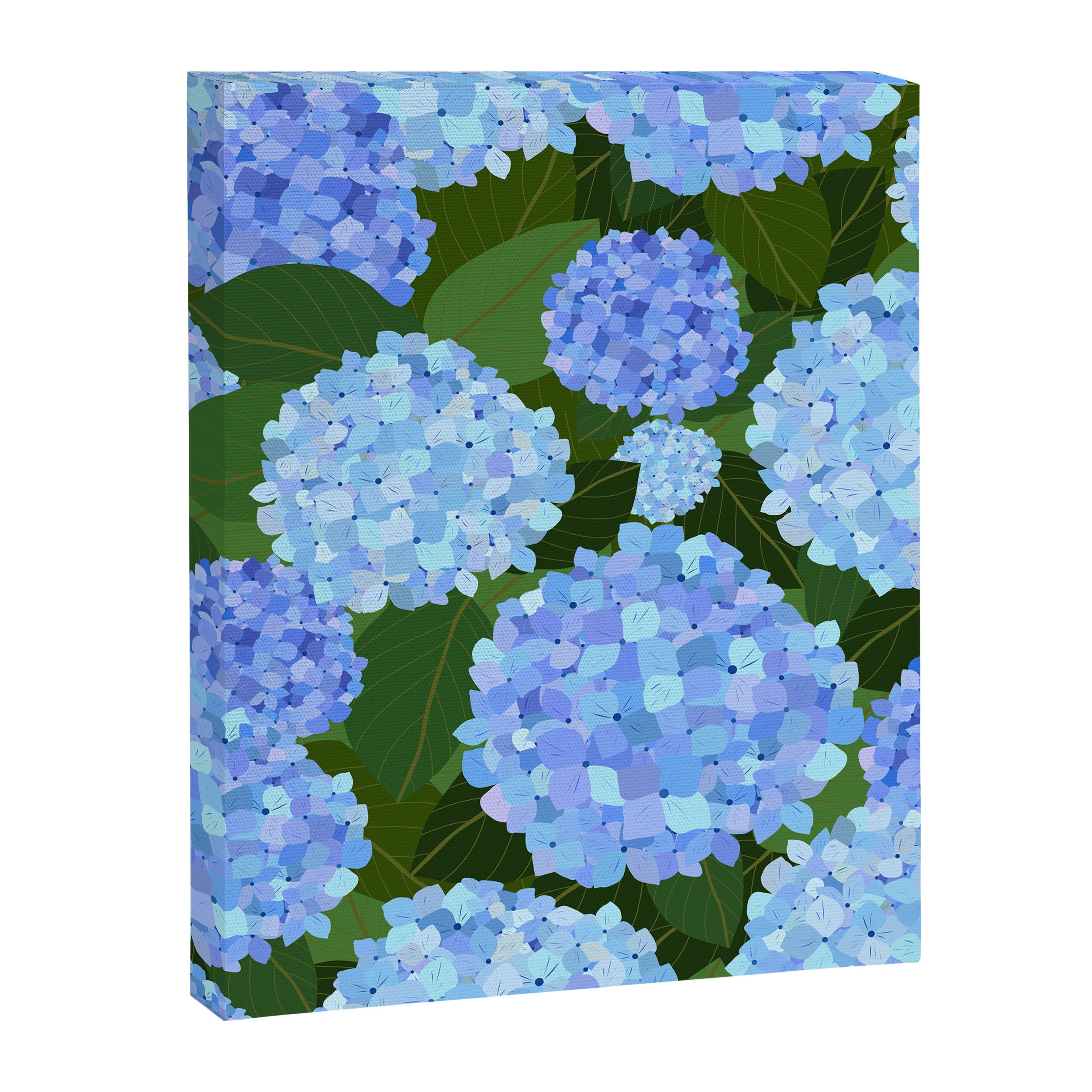 Light Blue Hydrangeas, Preppy Modern Flowers, Botanical, Floral Canvas Print Gallery Image 6