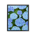Light Blue Hydrangeas, Preppy Modern Flowers, Botanical, Floral Framed Canvas Print Gallery Image 6