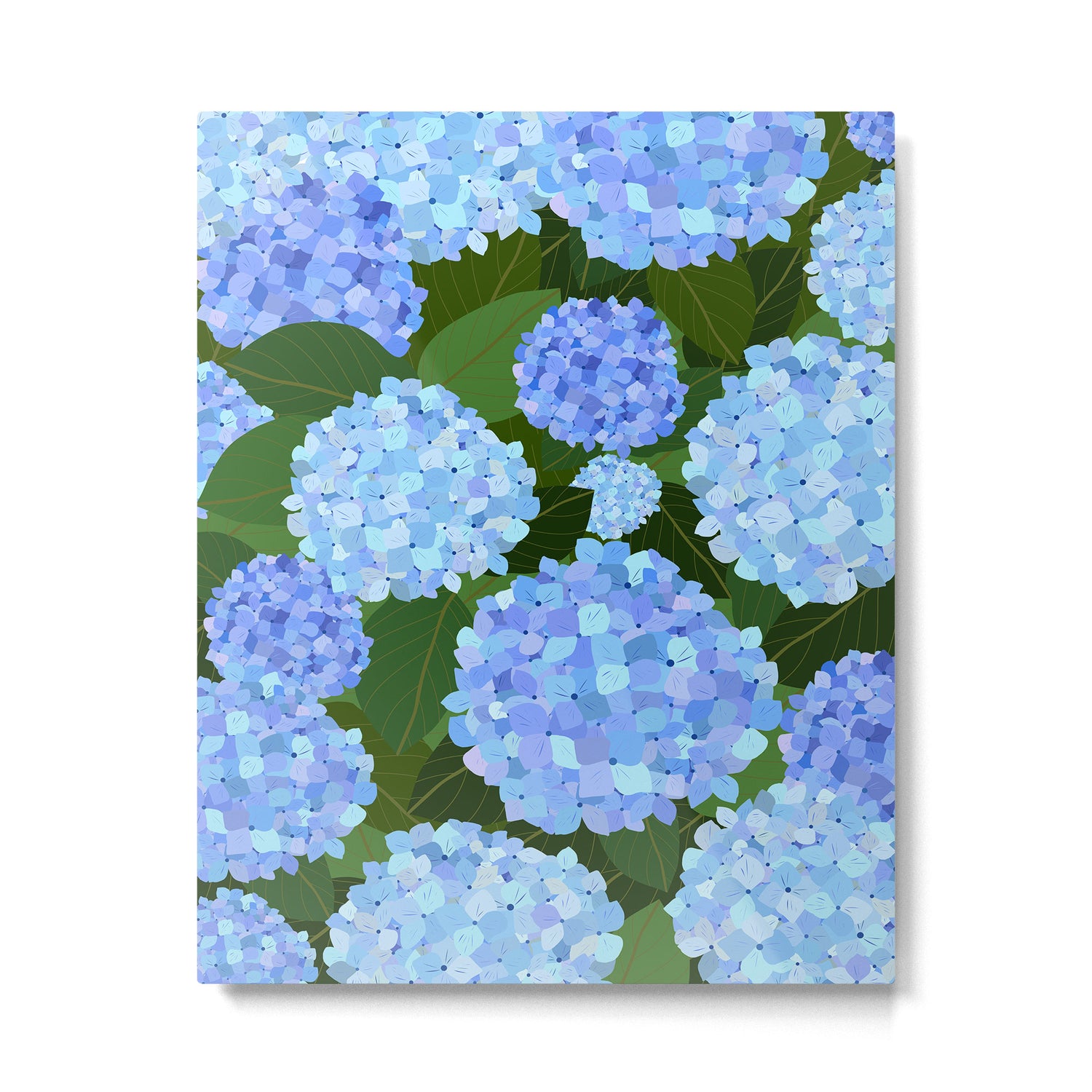 Light Blue Hydrangeas, Preppy Modern Flowers, Botanical, Floral Metal Print Gallery Image 4