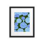 Light Blue Hydrangeas, Preppy Modern Flowers, Botanical, Floral Framed Art Print Gallery Image 5