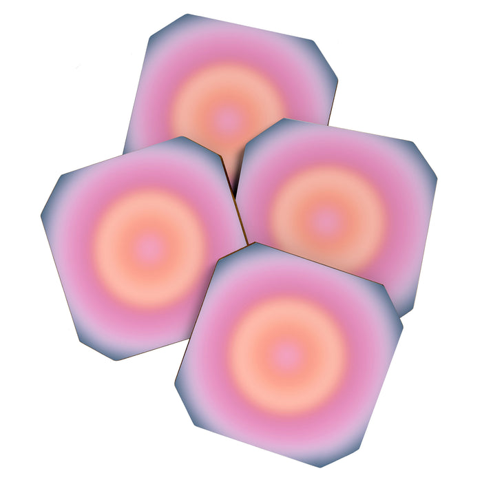 Magical Night | 01 - Gradient Print, Aura Art, Dark Blue And Pink Gradient Coaster Gallery Image 1