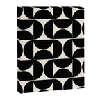 Mid Century Modern Abstract Pattern Black And Cream White Canvas Print Gallery Image 6