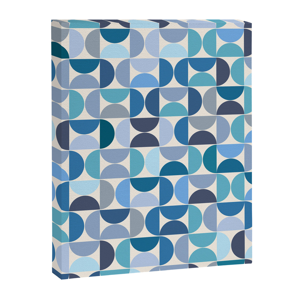 Mid Century Modern Pattern Blue Canvas Print Gallery Image 6