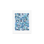 Mid Century Modern Pattern Blue Art Print Gallery Image 1