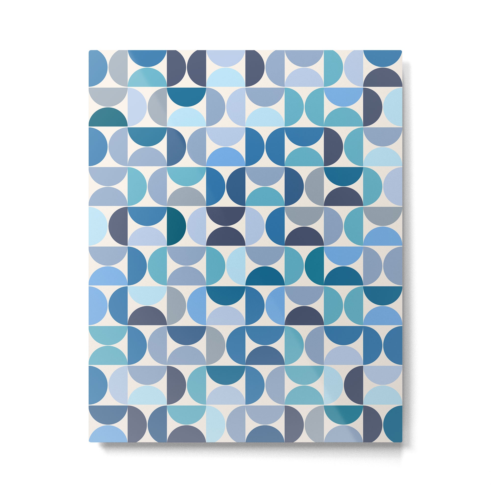 Mid Century Modern Pattern Blue Metal Print Gallery Image 4