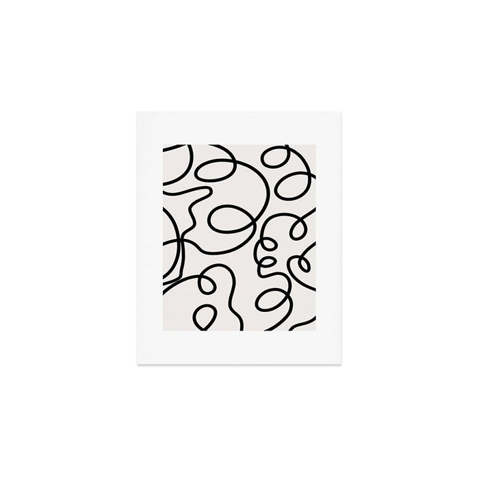 Mid Century Modern Print Black And White Abstract Wall Art Brush Strokes Lines Shapes Abstract Decor Art Print Gallery Image 1