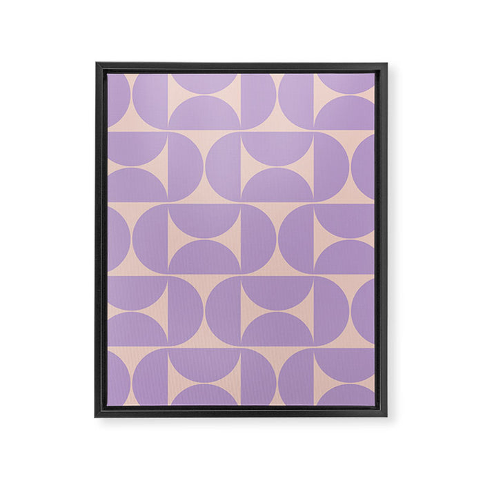 Mid Century Modern Retro Pattern In Lavender Framed Canvas Print Gallery Image 1