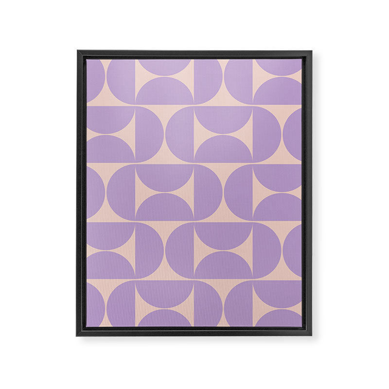 Mid Century Modern Retro Pattern In Lavender Framed Canvas Print Gallery Image 6