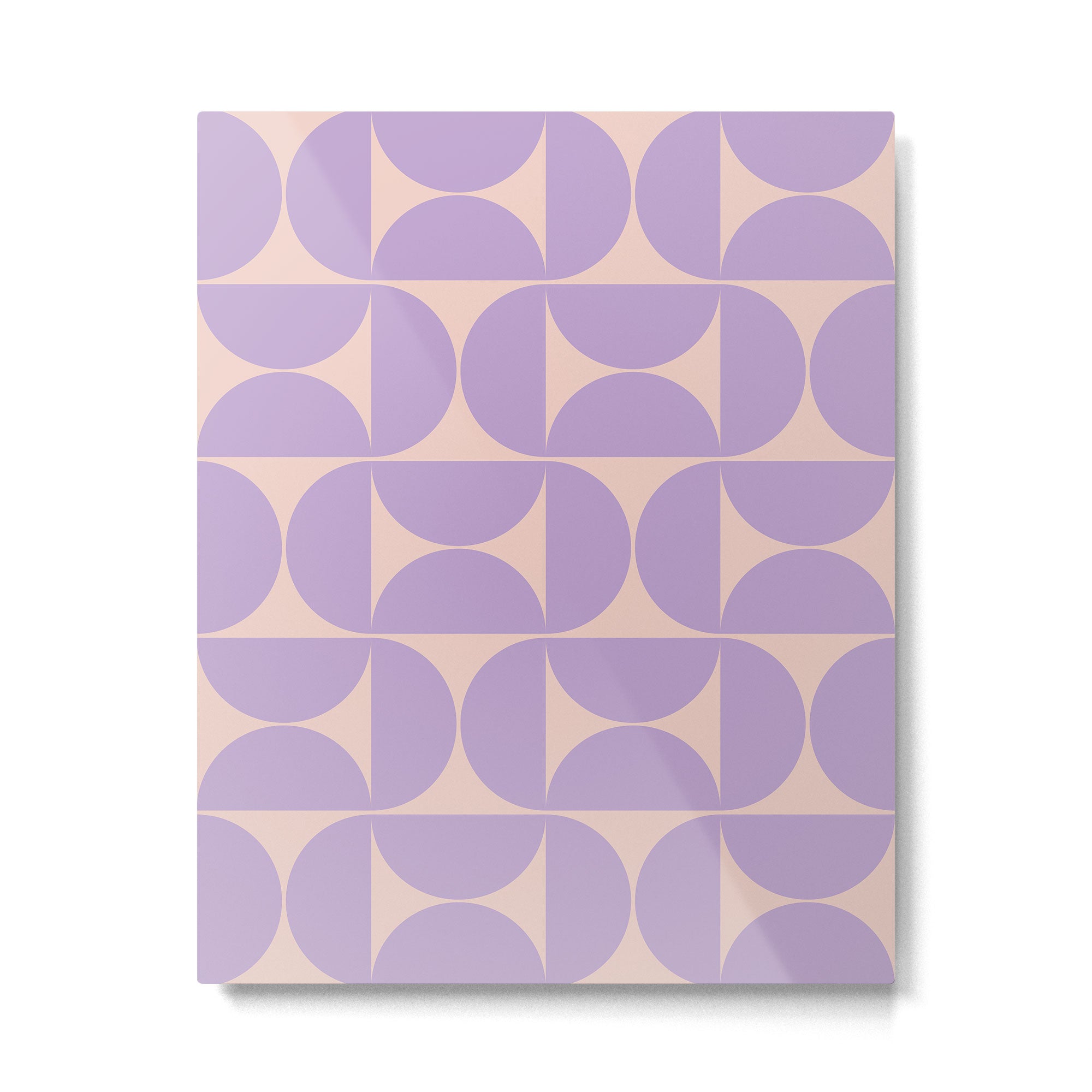 Mid Century Modern Retro Pattern In Lavender Metal Print Gallery Image 4