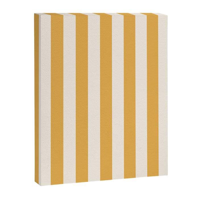 Mustard Yellow And Cream White Vertical Stripes Canvas Print Gallery Image 1