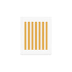 Mustard Yellow And Cream White Vertical Stripes Art Print Gallery Image 1