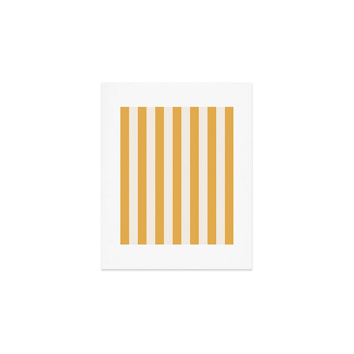 Mustard Yellow And Cream White Vertical Stripes Art Print Gallery Image 1
