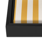 Mustard Yellow And Cream White Vertical Stripes Framed Canvas Print Gallery Image 3
