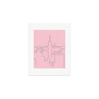 New York City Minimal Line Preppy Pink Art Print Gallery Image 1