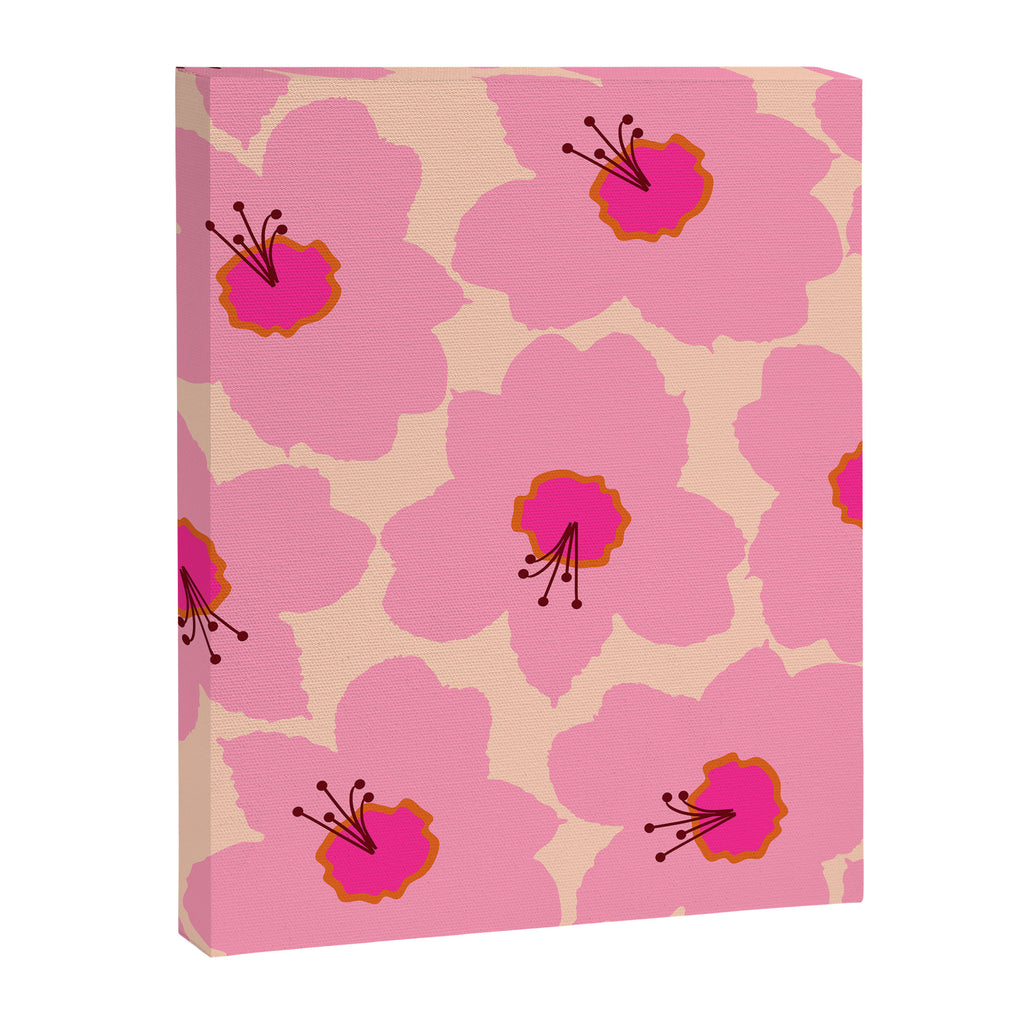 Orange And Pink Retro Floral Canvas Print Gallery Image 6