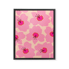Orange And Pink Retro Floral Framed Canvas Print Gallery Image 6