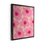 Orange And Pink Retro Floral Framed Canvas Print Gallery Image 2