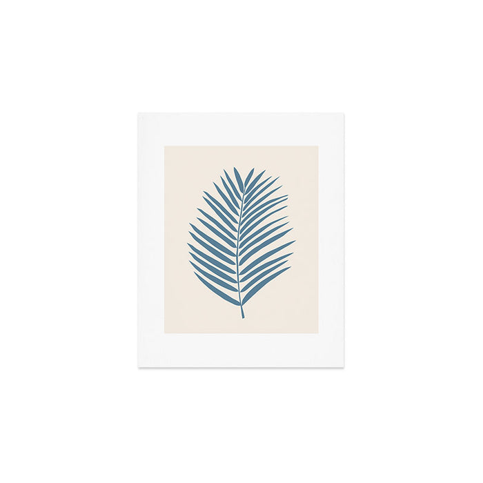 Palm Leaf Blue And Cream Art Print Gallery Image 1
