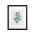 Palm Leaf Blue And Cream Framed Art Print Gallery Image 5