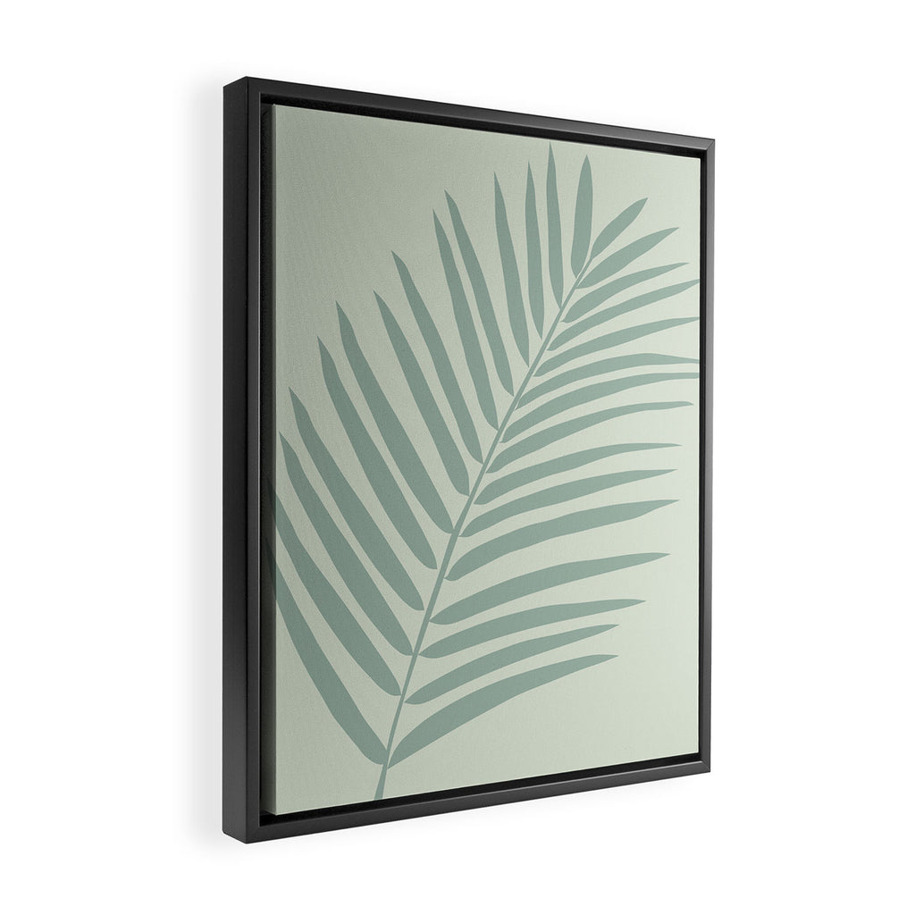 Palm Leaf Sage Framed Canvas Print Gallery Image 2