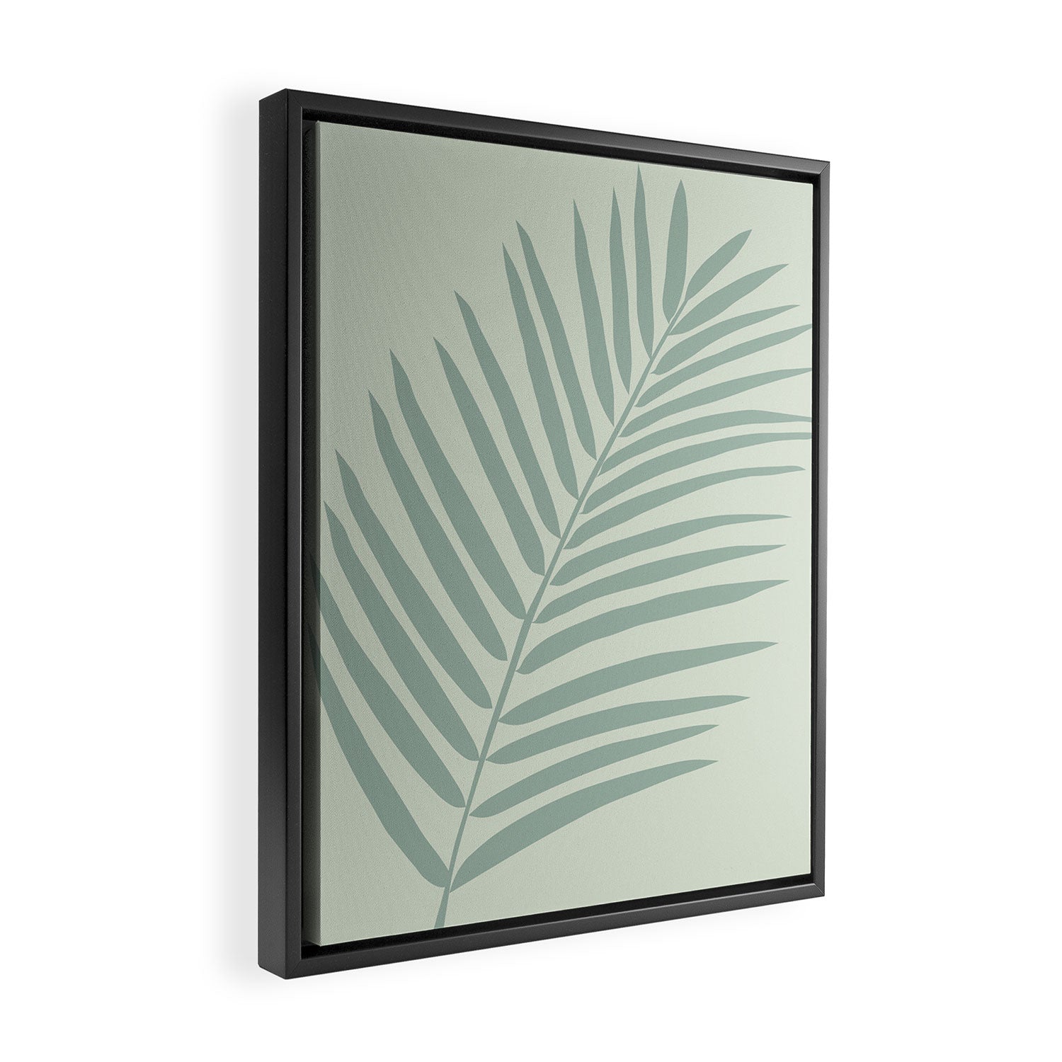 Palm Leaf Sage Framed Canvas Print Gallery Image 2
