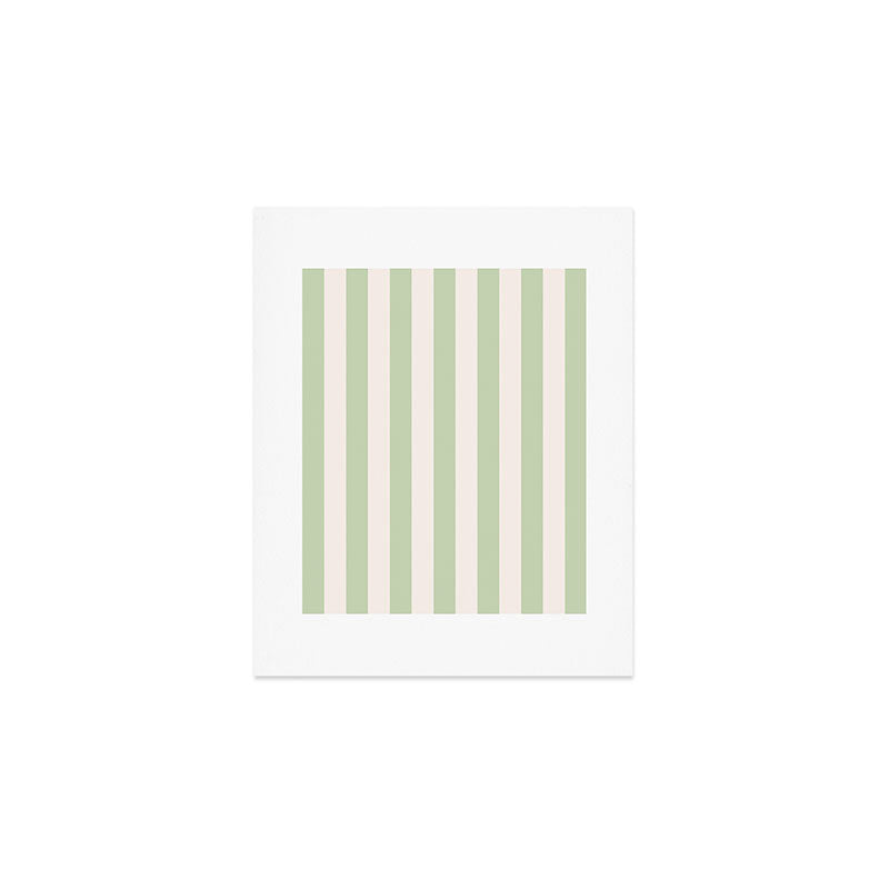 Pastel Green Vertical Stripes Art Print Gallery Image 1