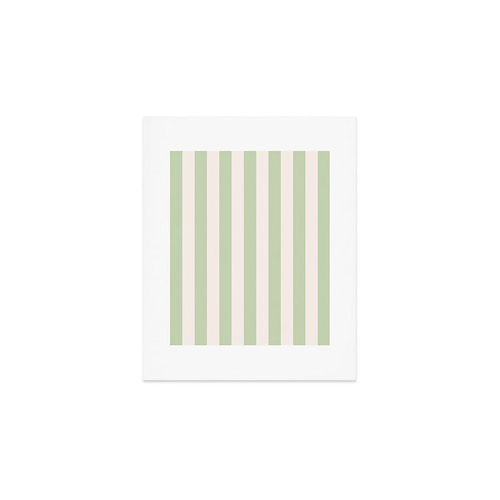 Pastel Green Vertical Stripes Art Print Gallery Image 1
